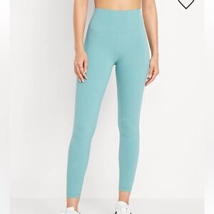NWOT Old Navy Studio Smooth Aqua Luminous Blue Leggings Size Large